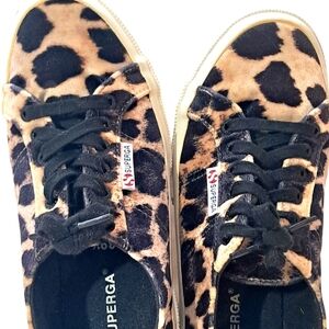 Superga Velvety Leopard Print Women's Sneakers 8.5 Like New